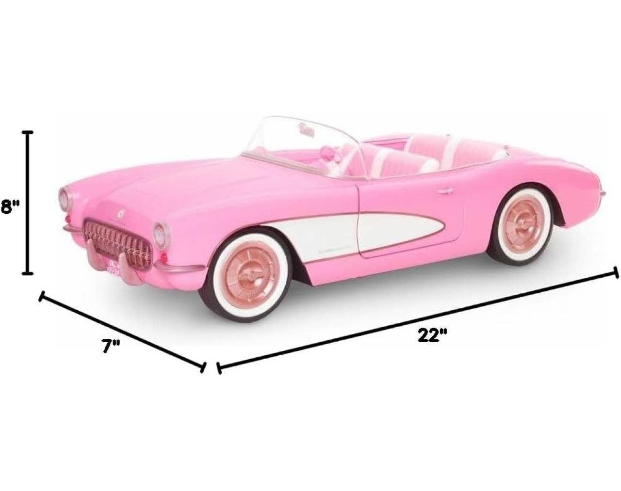 Barbie The Movie: Auto Corvette Rosa Clásico (4 Asientos) - ¡Edición Especial!
